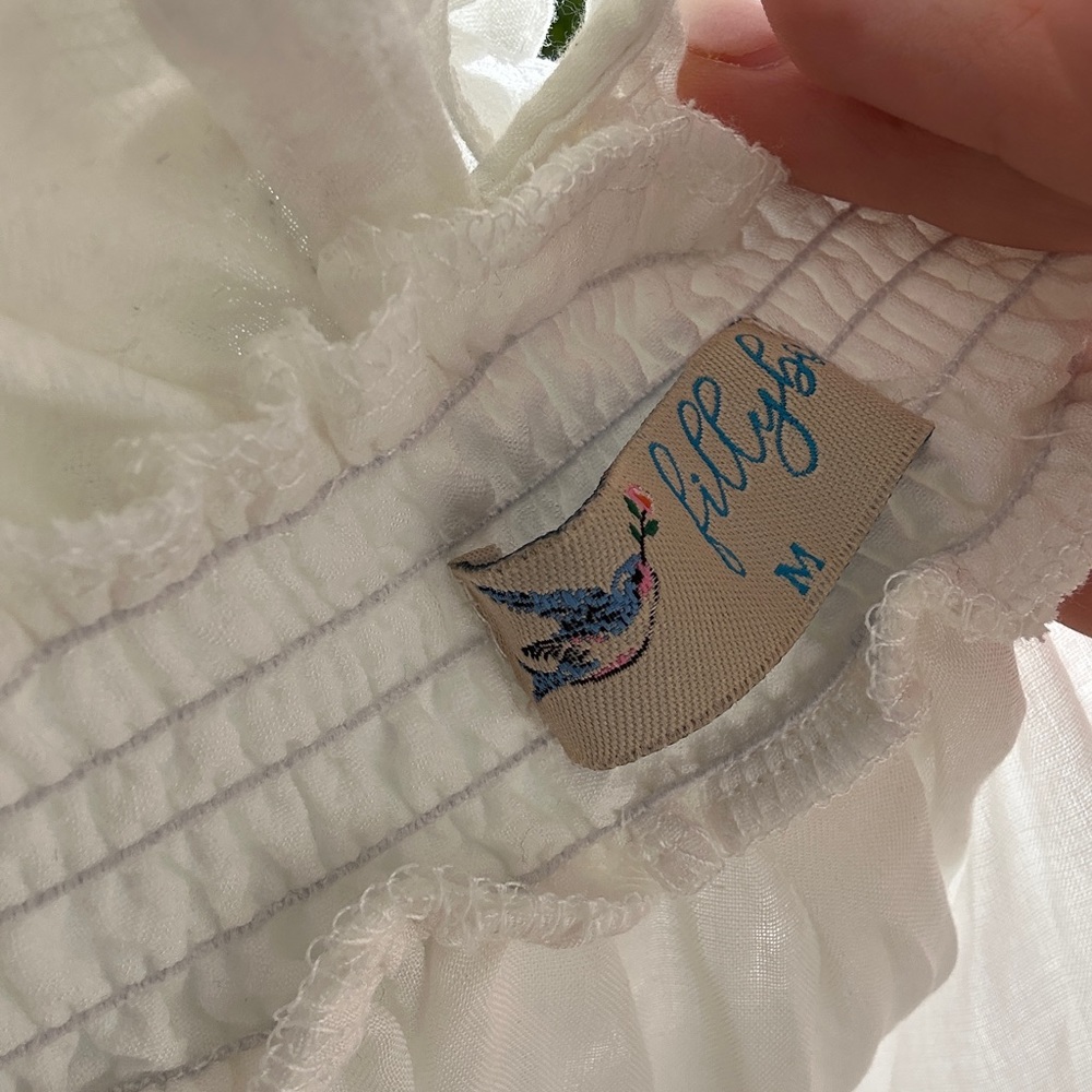 Fillyboo “Once Upon a Song” lace embroidered batwing dress, white, size M, NWT - Picture 13 of 13